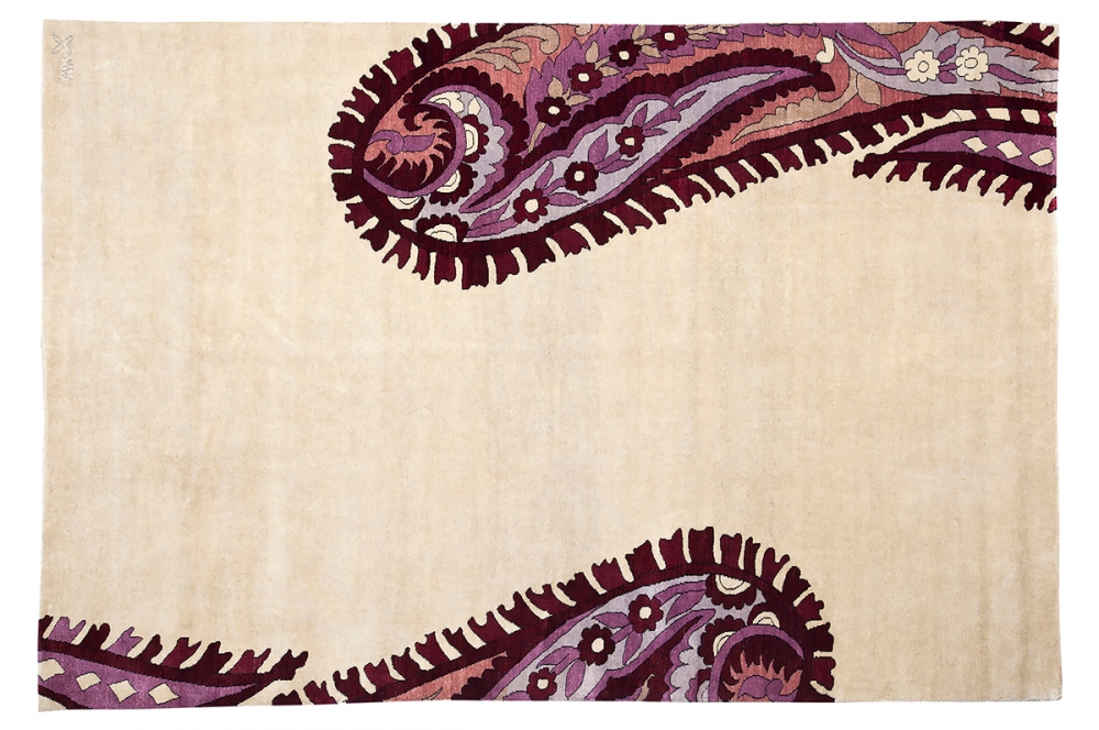 Шаль, элементы. Дизайнер Madeline Wienrib.<br />Ковер соткан в Непале. Состав шерсть.<br />Размер : 188×277 см. (006222)