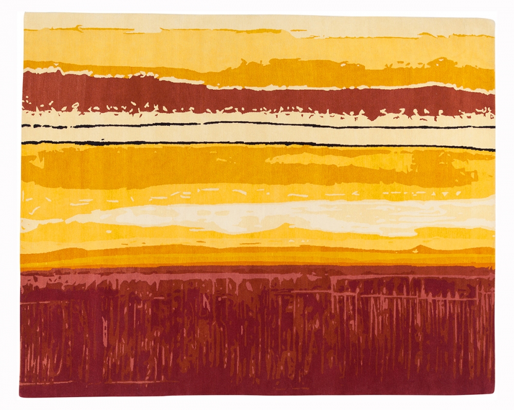 Горизонт. Текстильный дизайн. Автор Ken Scott. Дизайн 1960-х годов. Состав шерсть,шелк. Ручная работа. Ковер соткан в Непале.<br />Размер : 246×307 см. (005880)