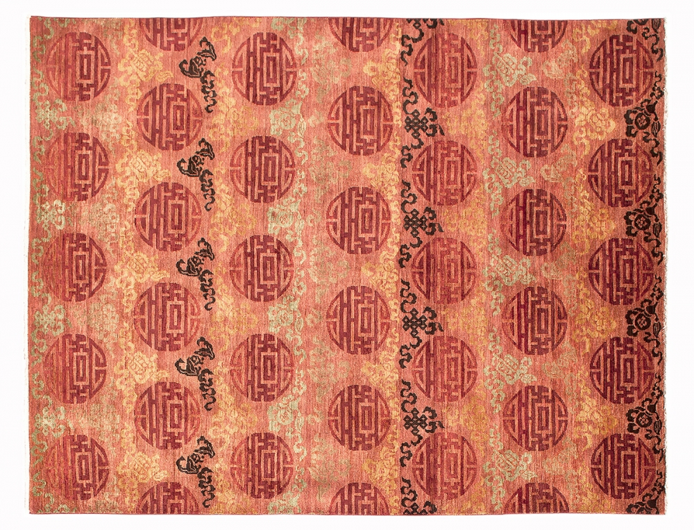Китайское Ар деко. Дизайн начала 1920-х гг.<br />Ковер соткан в Тибете. Состав шерсть.<br />Размер : 237×302 см. (005568)