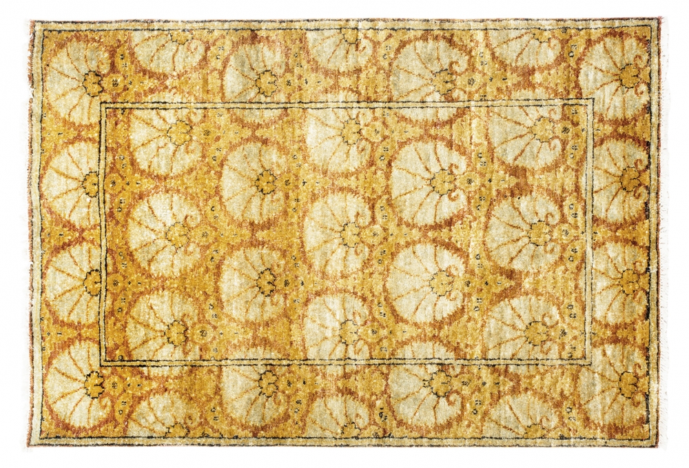 Могол. Пальметта. Дизайн индийской ткани 17 века. Состав шелк. Повтор соткан в Индии. Размер : 124×187 см. (004113)
