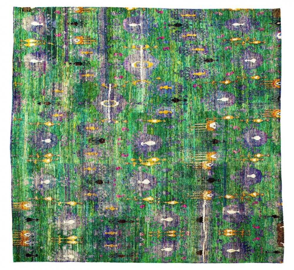 Композиция №12. Дизайн Марк Патлис.<br />Ковер соткан в Джайпуре (Индия).<br />Шёлк Сари. Размер : 252×270 см. (005493)